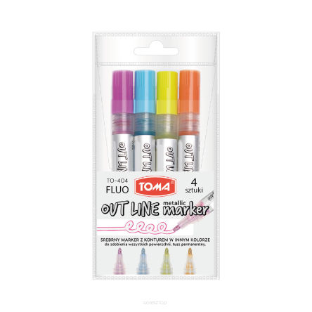 TO-404 OUTLINE Marker – FLUO-Set mit 4 Farben