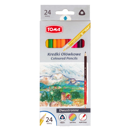 DOUBLE-SIDED COLOURING PENCILS – WOODEN, TRIANGULAR