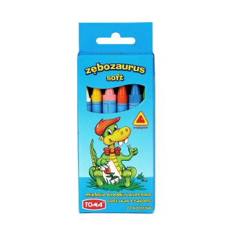 SOFT ZĘBOZAURUS TRIANGULAR SCHOOL WAX CRAYONS